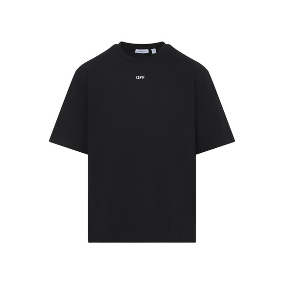 Off-White Black Cotton T-Shirt With Graphic Back Design - NWT